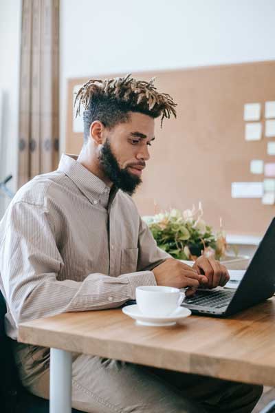 a person working on a laptop